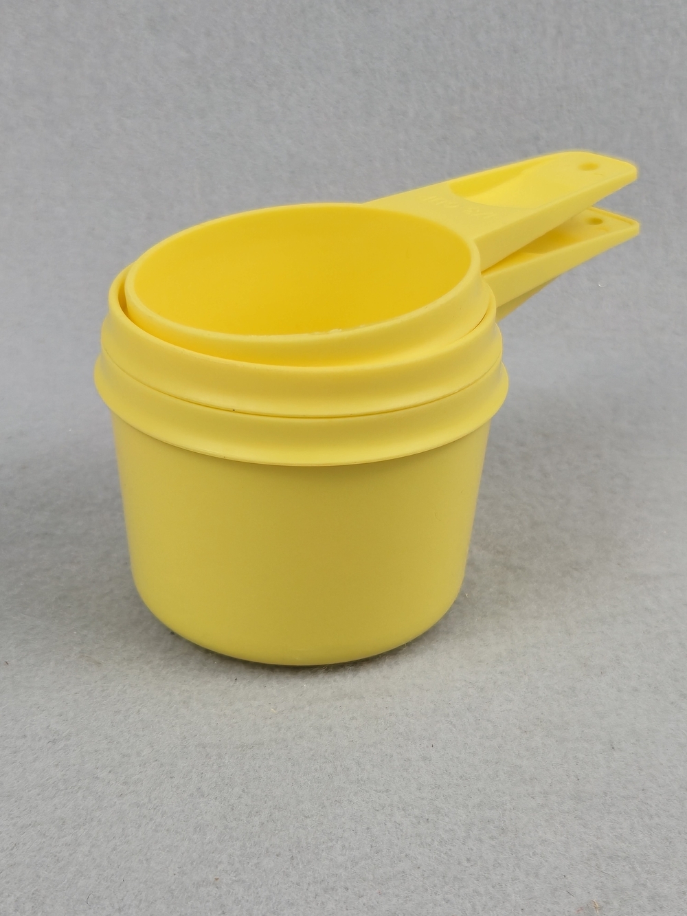 Vintage Tupperware Yellow Measuring Cups Set (1/3, 2/3, 3/4 Cup)